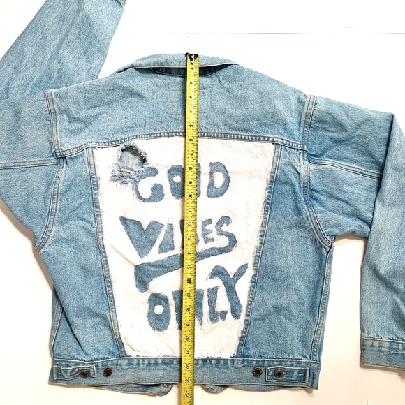 Good Vibes Only Vintage Jean Jacket - Picture 5 of 6